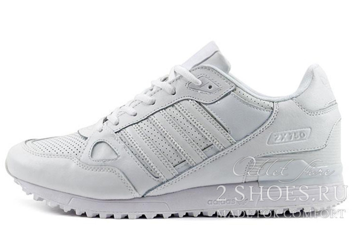 Кроссовки Adidas ZX 750 White Leather  белые, кожаные