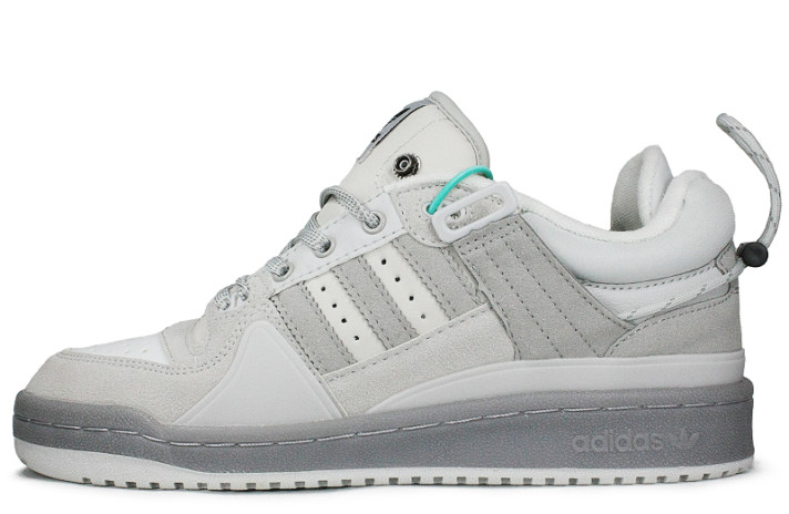 Кроссовки Adidas Forum Buckle Low Bad Bunny Light Grey GW0267 серые