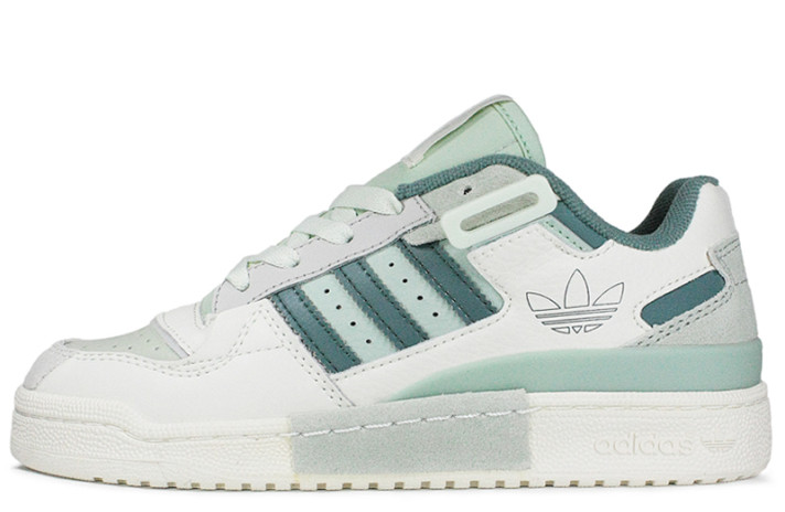 Кроссовки Adidas Forum Exhibit Low White Mint Green GX4548 белые, бирюзово-мятные