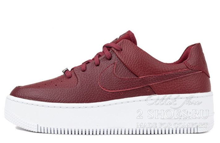 Кроссовки Nike Air Force 1 Low Sage Team Red AR5339-602 бордовые, кожаные