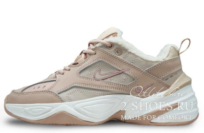 Кроссовки Nike M2K Tekno Winter Particle Beige  бежевые, кожаные