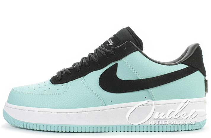 Кроссовки Nike Air Force 1 Low Tiffany & Co 1837 Mint DZ1382-900 бирюзово-мятные, кожаные