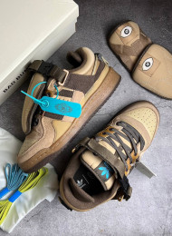 Кроссовки Adidas Forum Buckle Low Bad Bunny Brown живое фото 2