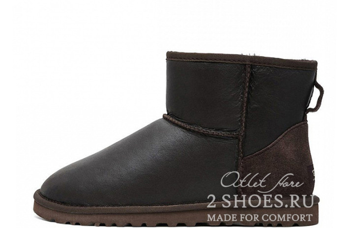 Ugg Australia Classic Mini Metallic Chocolate  коричневые, кожаные